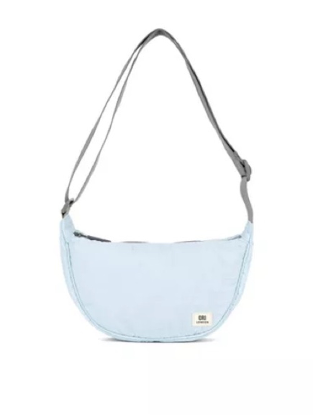 Ori London Farringdon Half Moon bag in taslon - sky blue